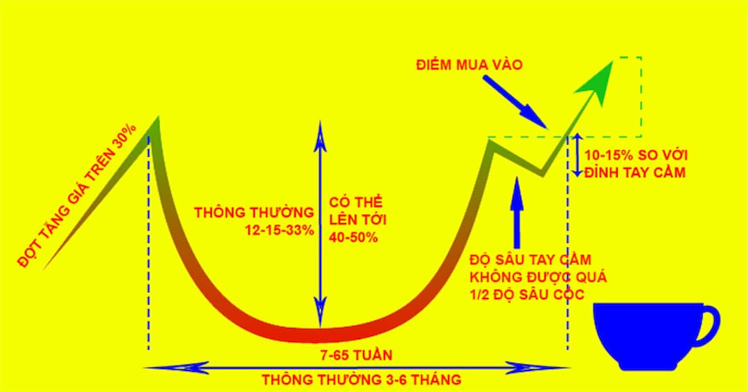 Mô hình cái cốc và tay cần có 2 thành phần chính là phần cốc và phần tay cầm 