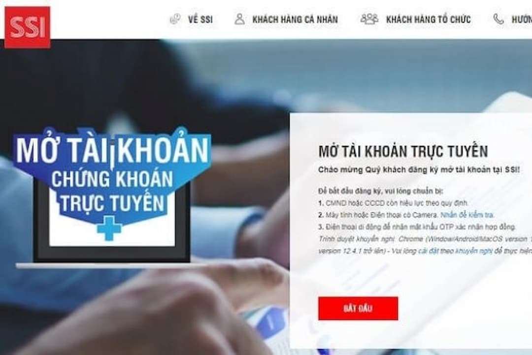 Cách mở tài khoản chứng khoán SSI