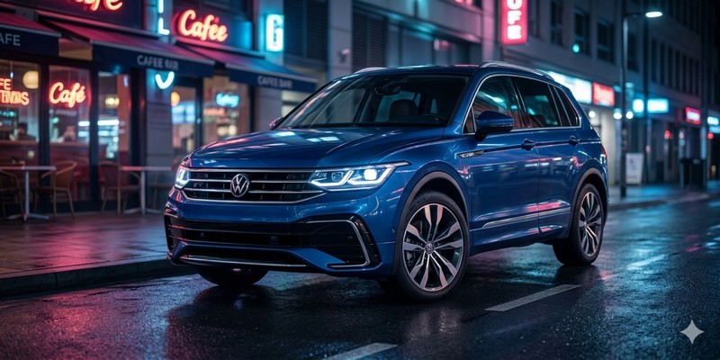 Vẻ đẹp đô thị hiện đại của Volkswagen Tiguan dưới ánh đèn đêm